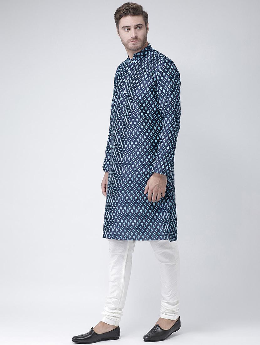 men long sleeve kurta churidar set - 21078571 -  Standard Image - 1