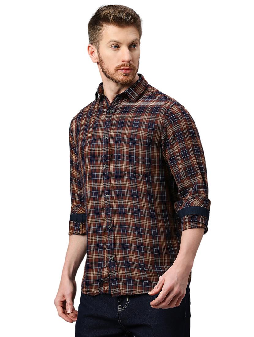 men check print casual shirt - 21078592 - Standard Image - 1