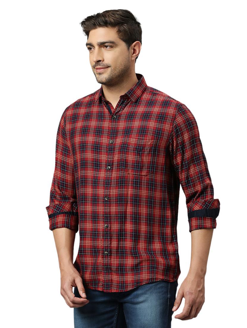 men check print casual shirt - 21078595 - Standard Image - 1