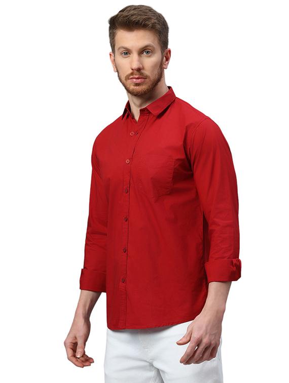 red cotton casual shirt - 21078669 - Standard Image - 1