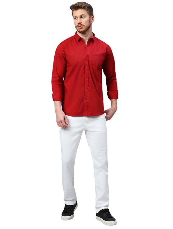 red cotton casual shirt - 21078669 - Standard Image - 4