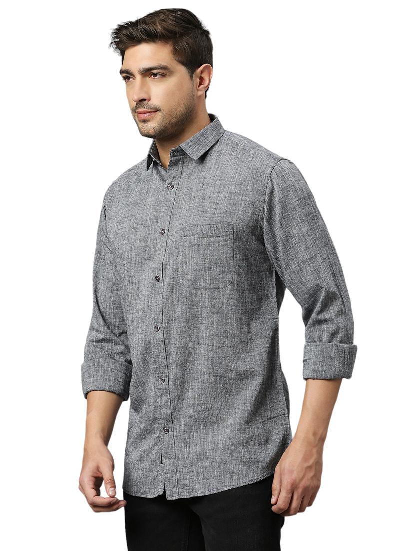 grey cotton casual shirt - 21078670 - Standard Image - 1