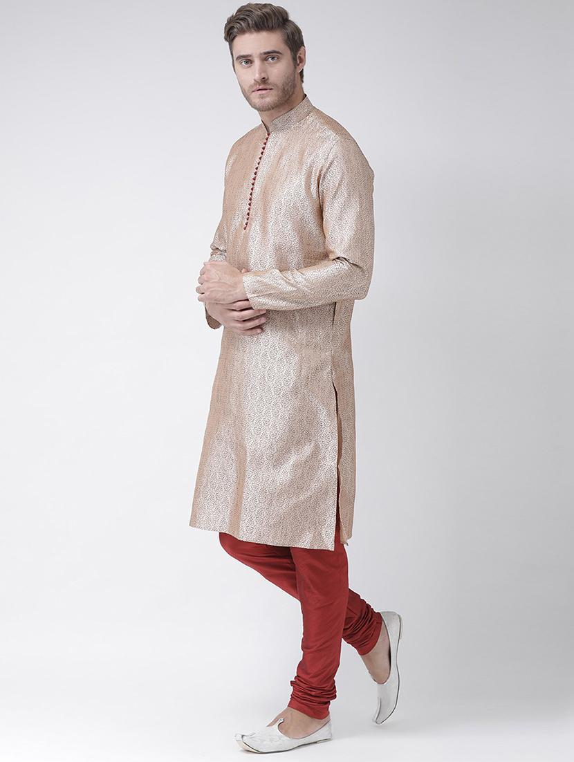 men long sleeve kurta churidar set - 21078692 - Standard Image - 1
