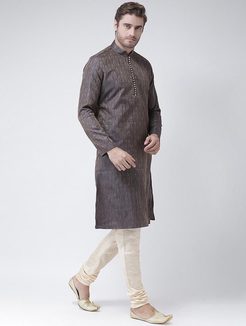 men long sleeve kurta churidar set - 21078710 - Standard Image - 1