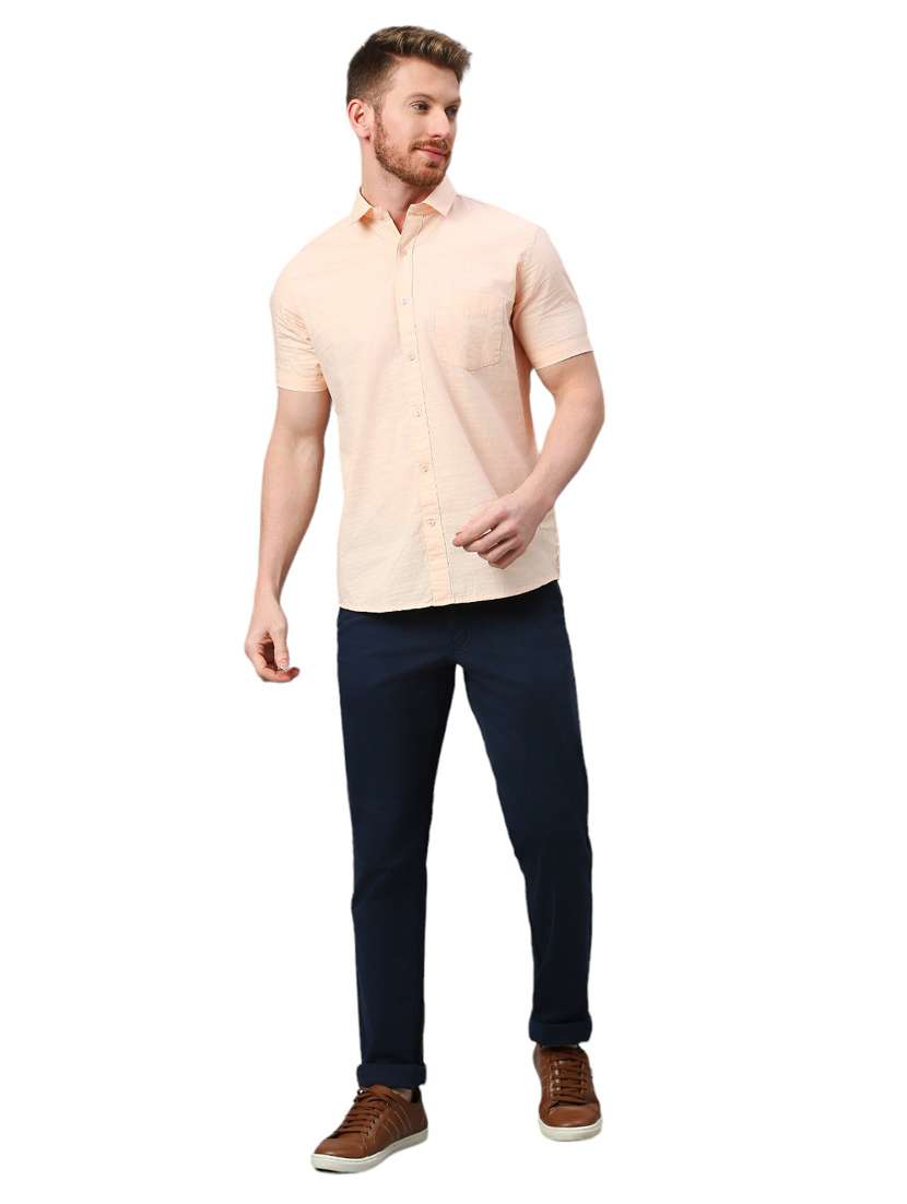 peach cotton casual shirt - 21078742 - Standard Image - 4