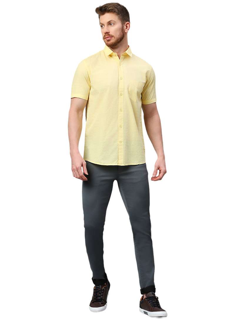 yellow cotton casual shirt - 21078743 - Standard Image - 4