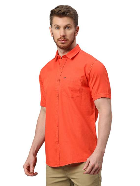 orange cotton casual shirt - 21078747 - Standard Image - 1