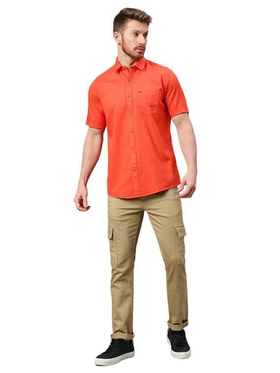 orange cotton casual shirt - 21078747 - Standard Image - 4