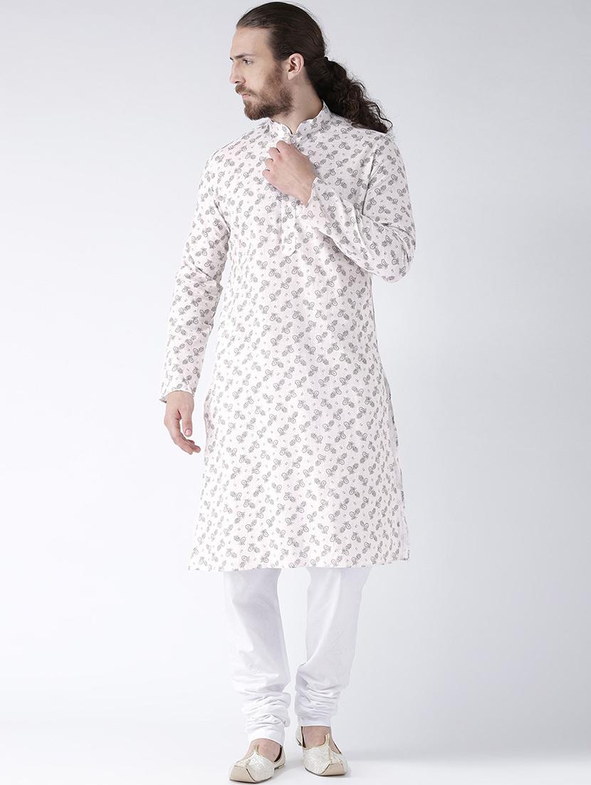 men printed kurta botton ethnic wear set - 21078852 - Standard Image - 4
