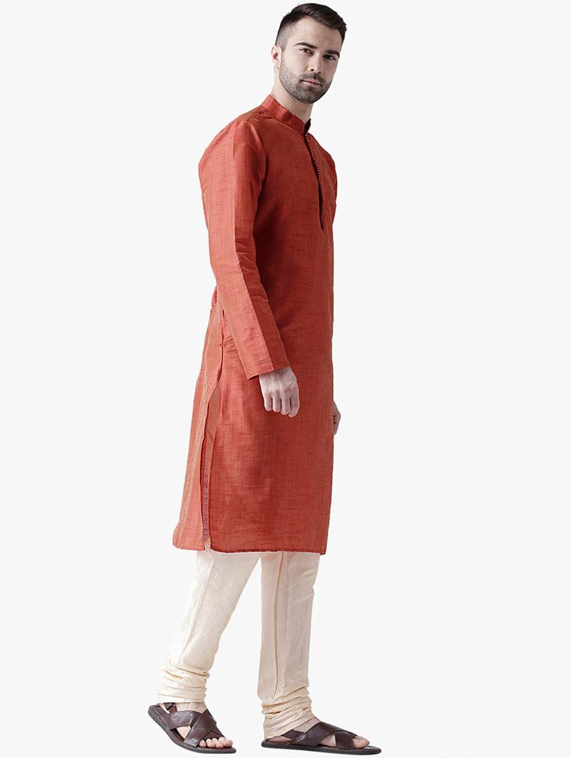 men solid long sleeve kurta pyjama set - 21078868 - Standard Image - 1