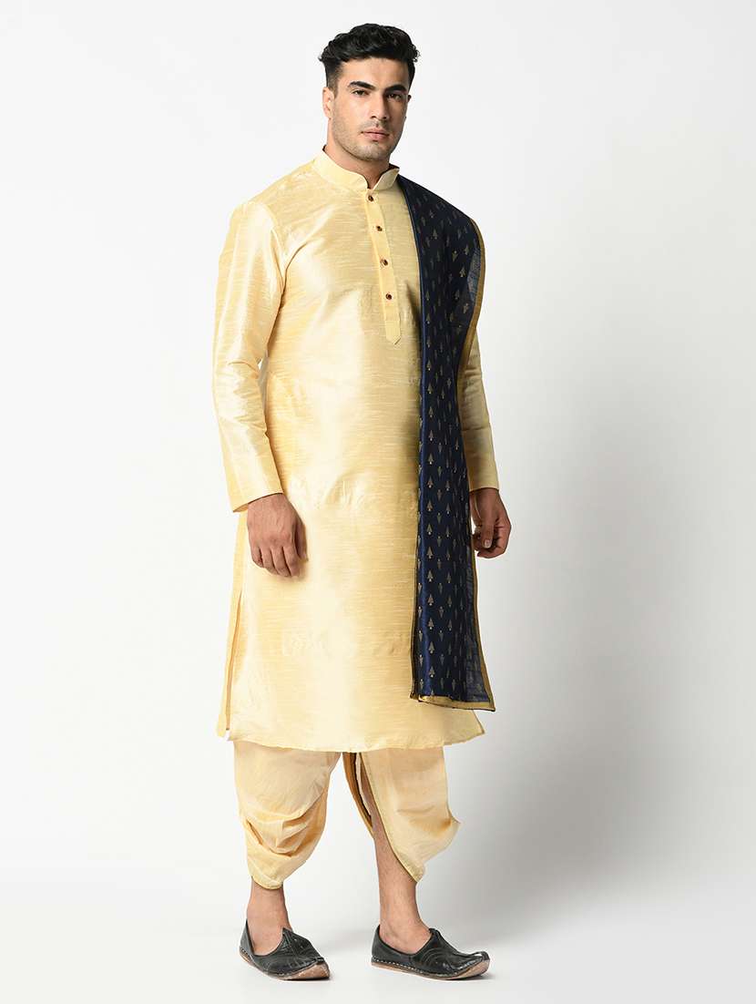 men silk dhoti kurta with dupatta - 21078909 -  Standard Image - 1