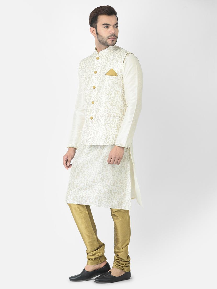 men mandarin neck kurta bottom with nehru jacket - 21079077 - Standard Image - 1