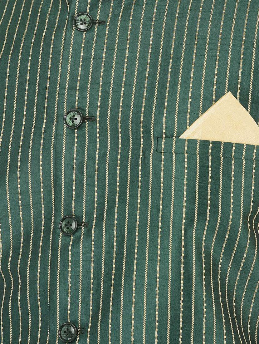 men cotton kurta pyjama with nehru jacket - 21079108 - Standard Image - 4