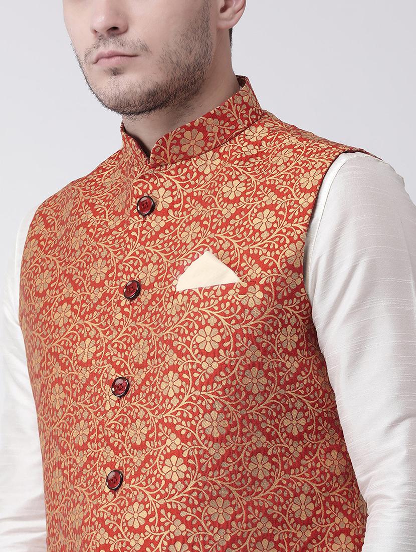men mandarin neck kurta bottom with nehru jacket - 21079434 - Standard Image - 4