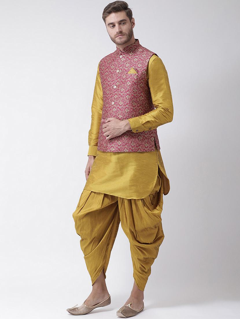 men self design kurta pyjama with nehru jacket - 21079437 - Standard Image - 1