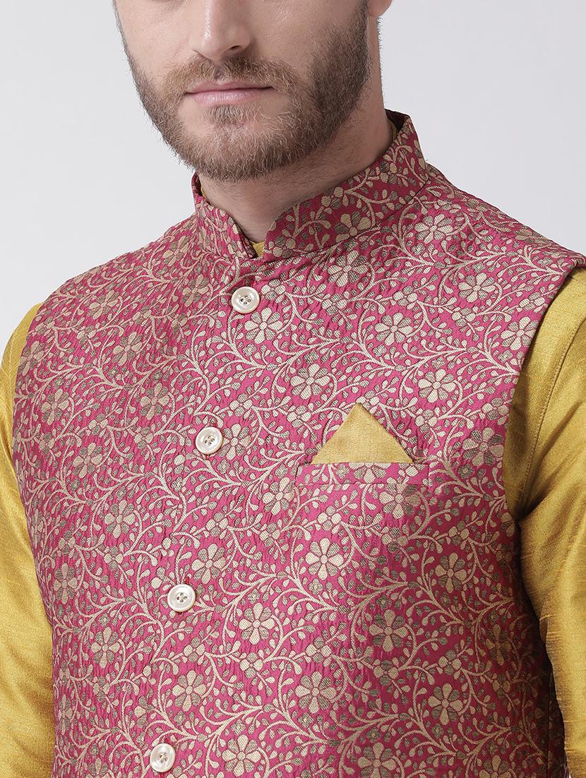 men self design kurta pyjama with nehru jacket - 21079437 - Standard Image - 4