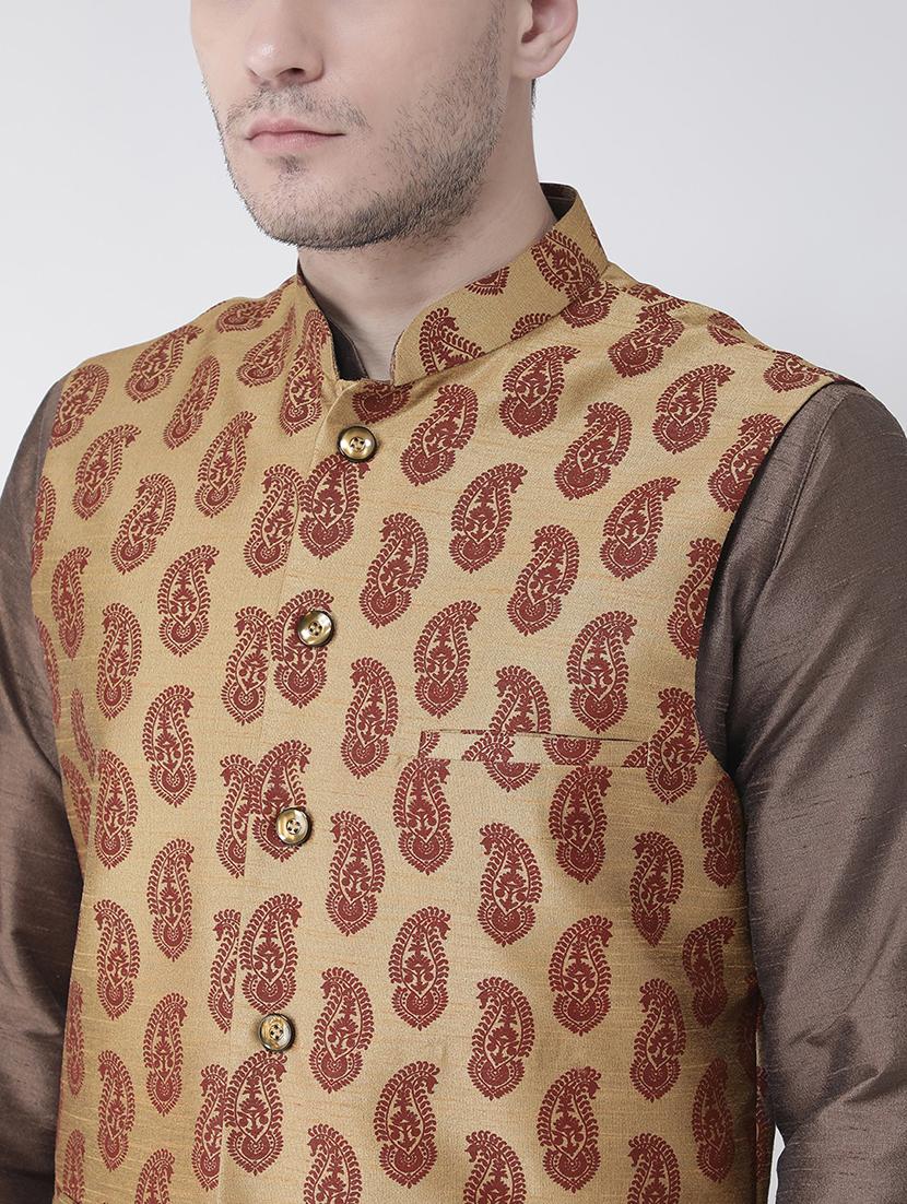 men mandarin neck kurta bottom with nehru jacket - 21079480 - Standard Image - 4