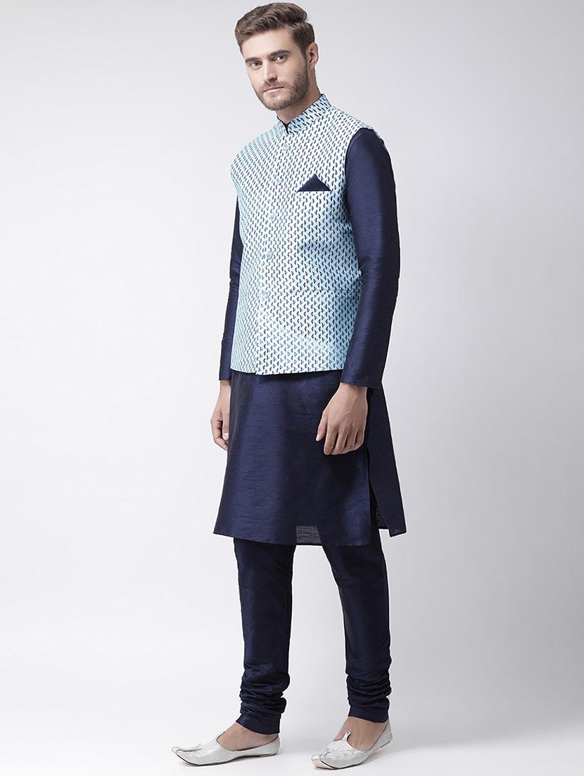 men mandarin neck kurta bottom with nehru jacket - 21079495 - Standard Image - 1