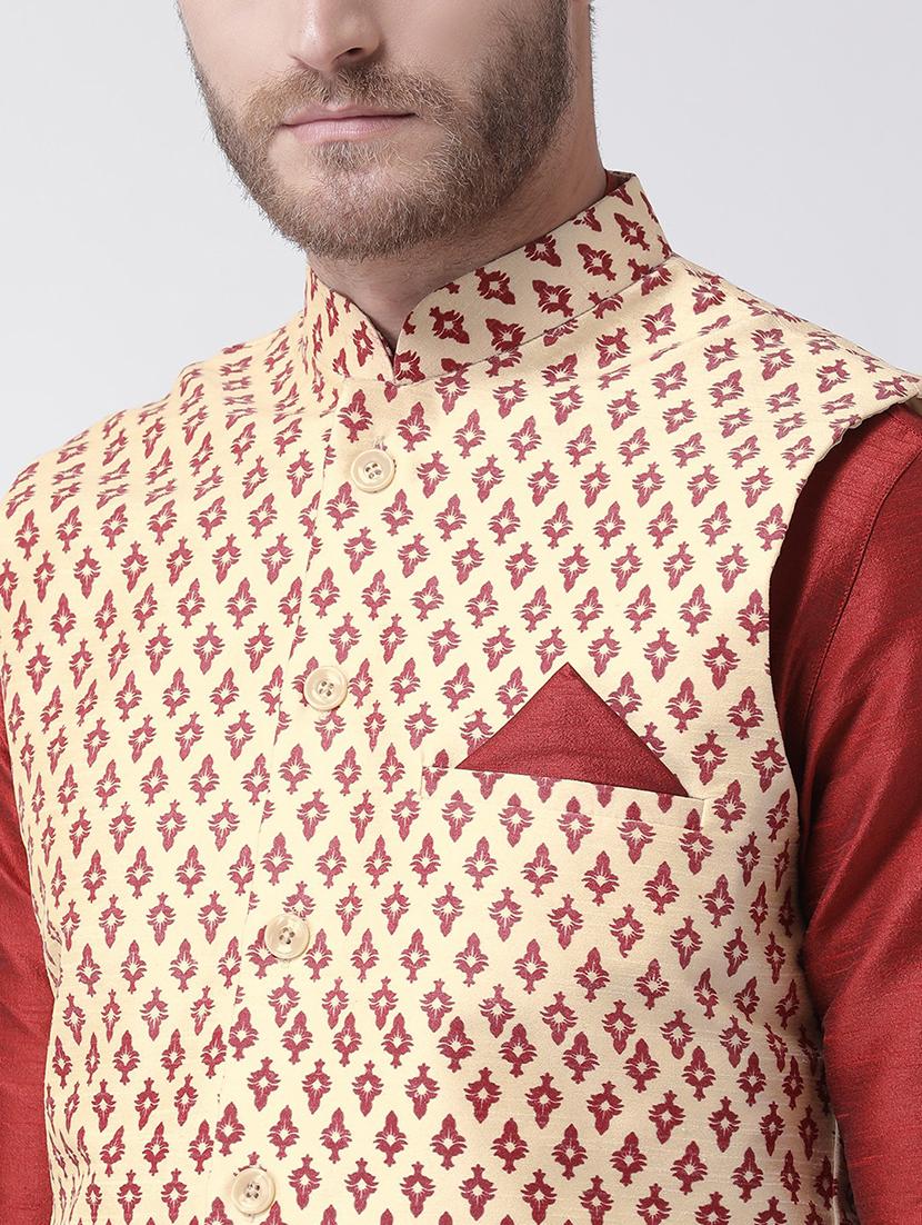 men mandarin neck kurta bottom with nehru jacket - 21079525 - Standard Image - 4