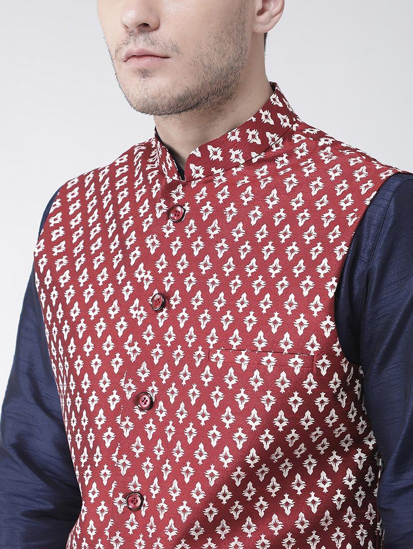 men mandarin neck kurta churidar with jacket - 21079544 - Standard Image - 4