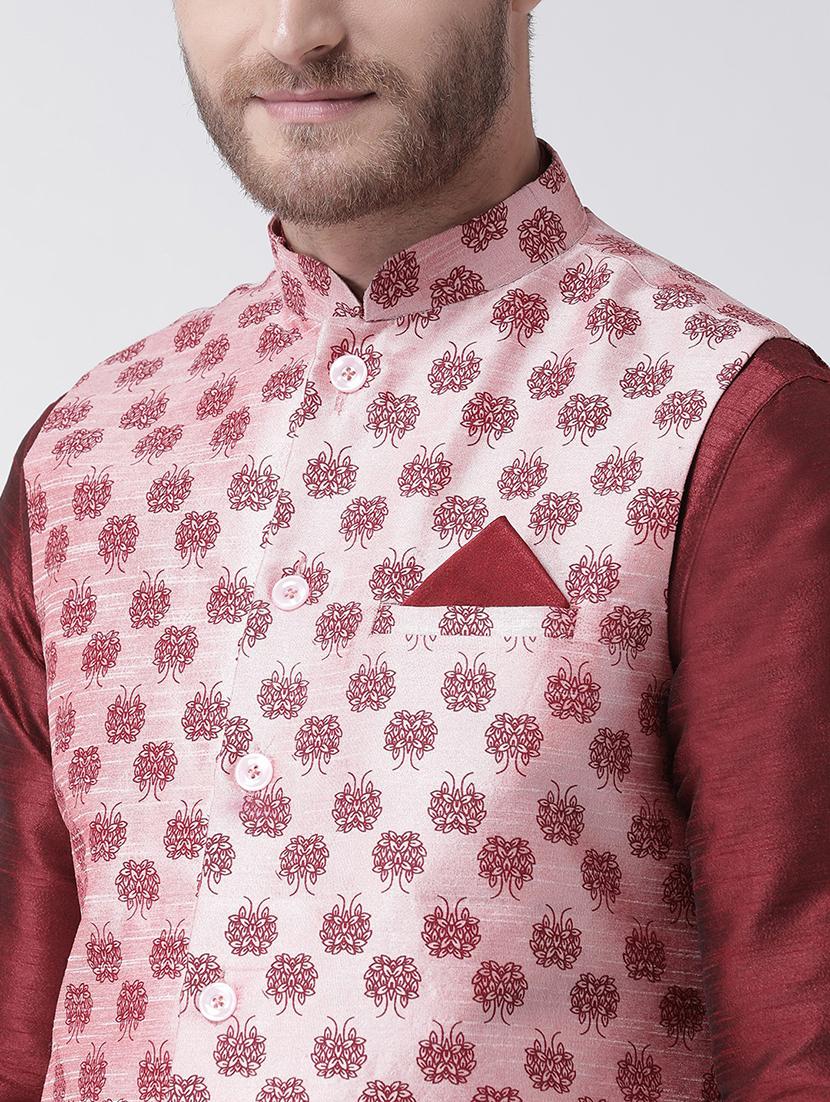 men mandarin kurta pyjama with nehru jacket - 21079559 - Standard Image - 4
