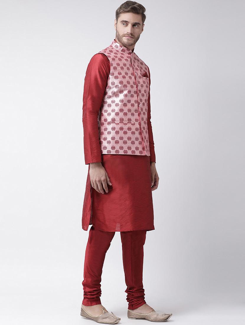 men mandarin neck kurta churidar with jacket - 21079562 - Standard Image - 1