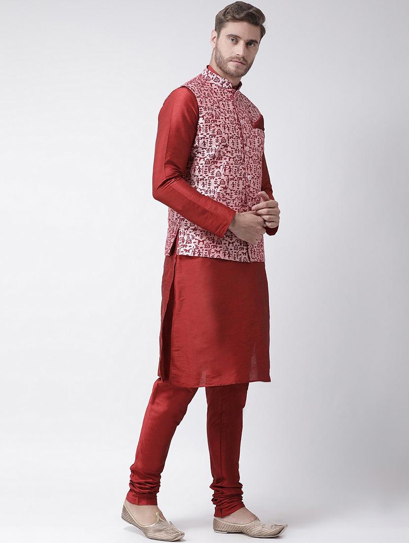 men mandarin kurta pyjama with nehru jacket - 21079572 -  Standard Image - 1