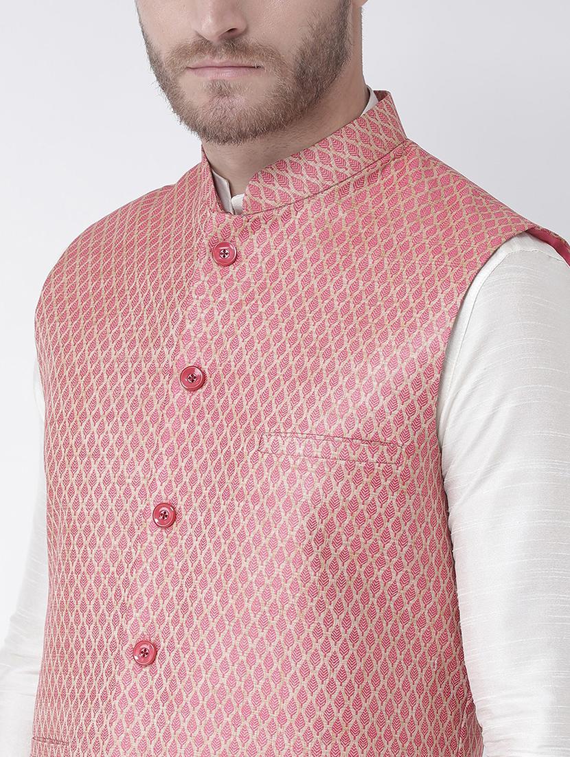 men mandarin neck dhoti kurta set with jacket - 21079587 - Standard Image - 4