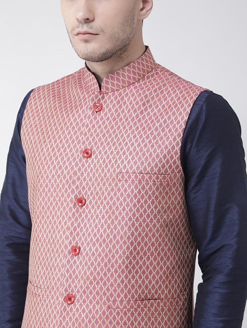 men mandarin kurta pyjama with nehru jacket - 21079593 - Standard Image - 4