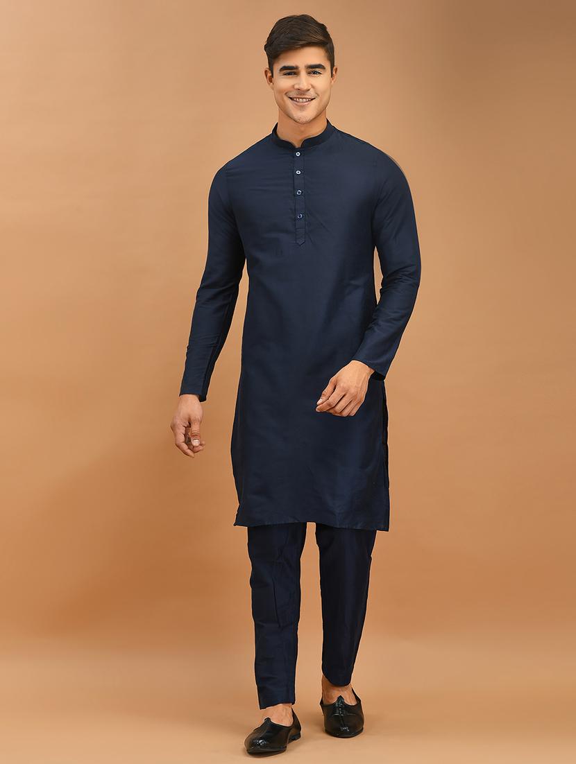 men mandarin kurta bottom with nehru jacket - 21079780 - Standard Image - 1