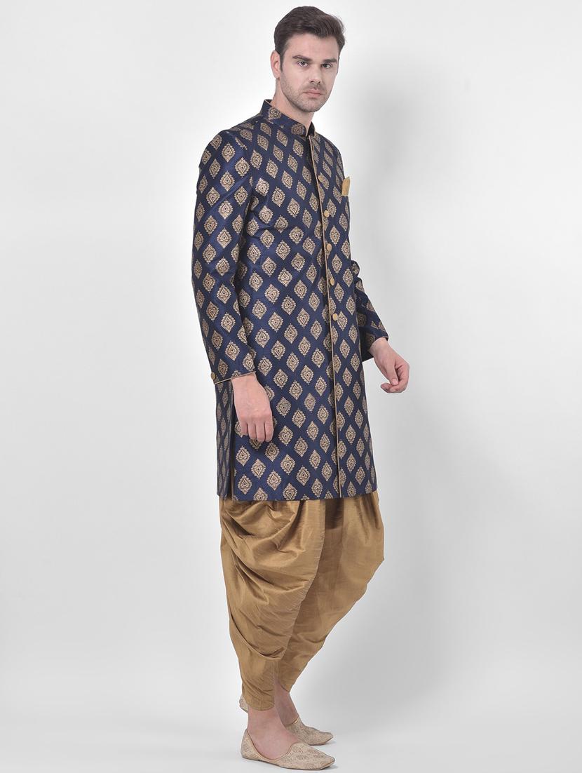 men pure silk sherwani ethnic wear set - 21080198 -  Standard Image - 1