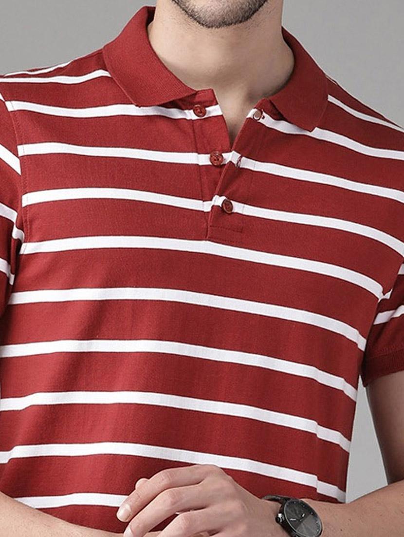 men red polo neck t-shirt - 21080269 - Standard Image - 4