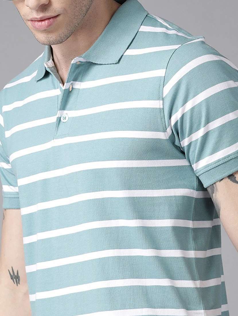 men polo neck striped t-shirt - 21080279 -  Standard Image - 4