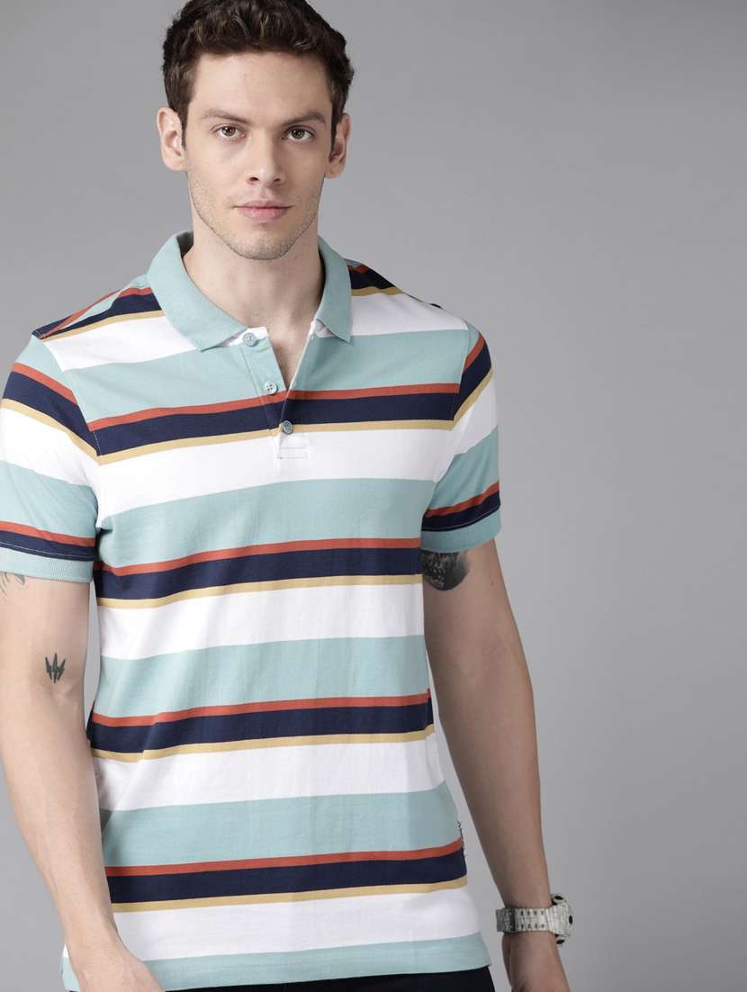 men striped polo t-shirt - 21080282 - Standard Image - 1