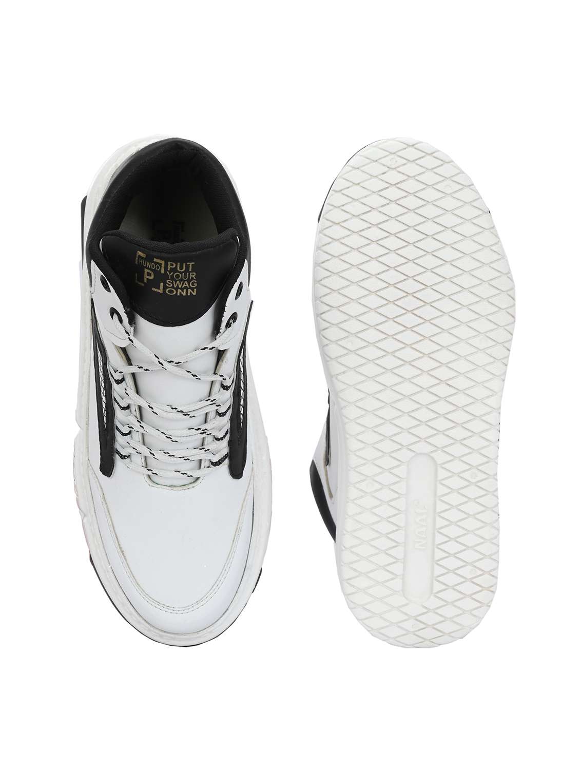 white synthetic lace up sneakers - 21080359 -  Standard Image - 4