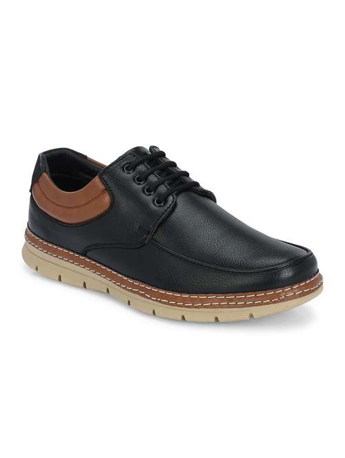 black lace up casual shoes - 21080372 - Standard Image - 0