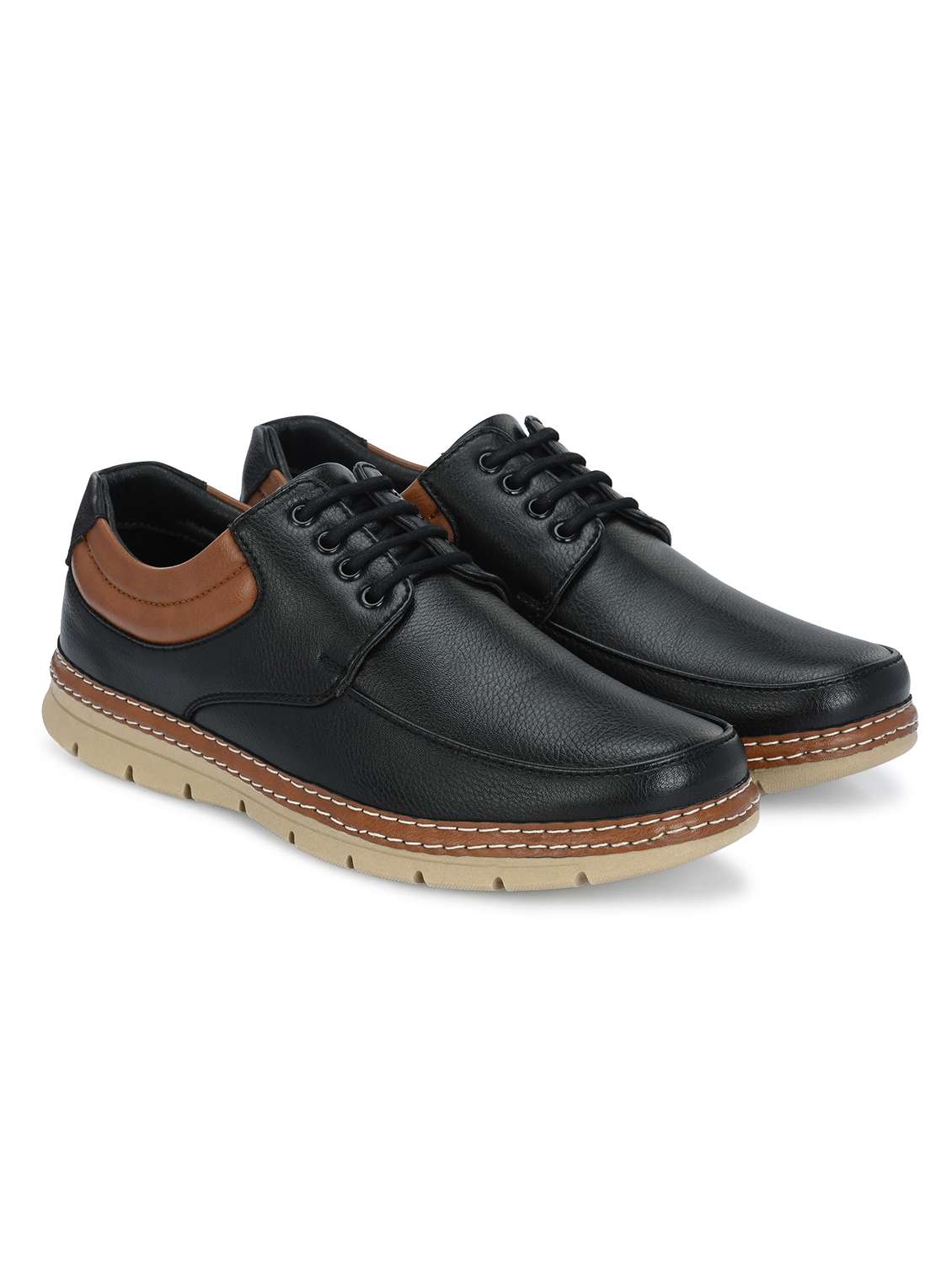 black lace up casual shoes - 21080372 - Standard Image - 1