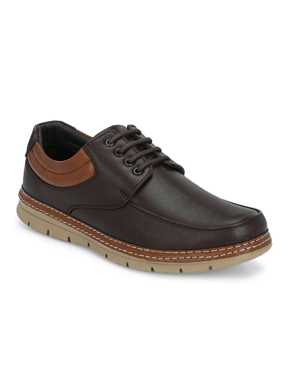 brown lace up casual shoes