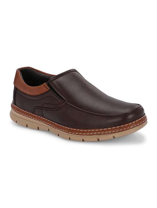brown slip on casual shoes - 21080376 - Standard Image - 0