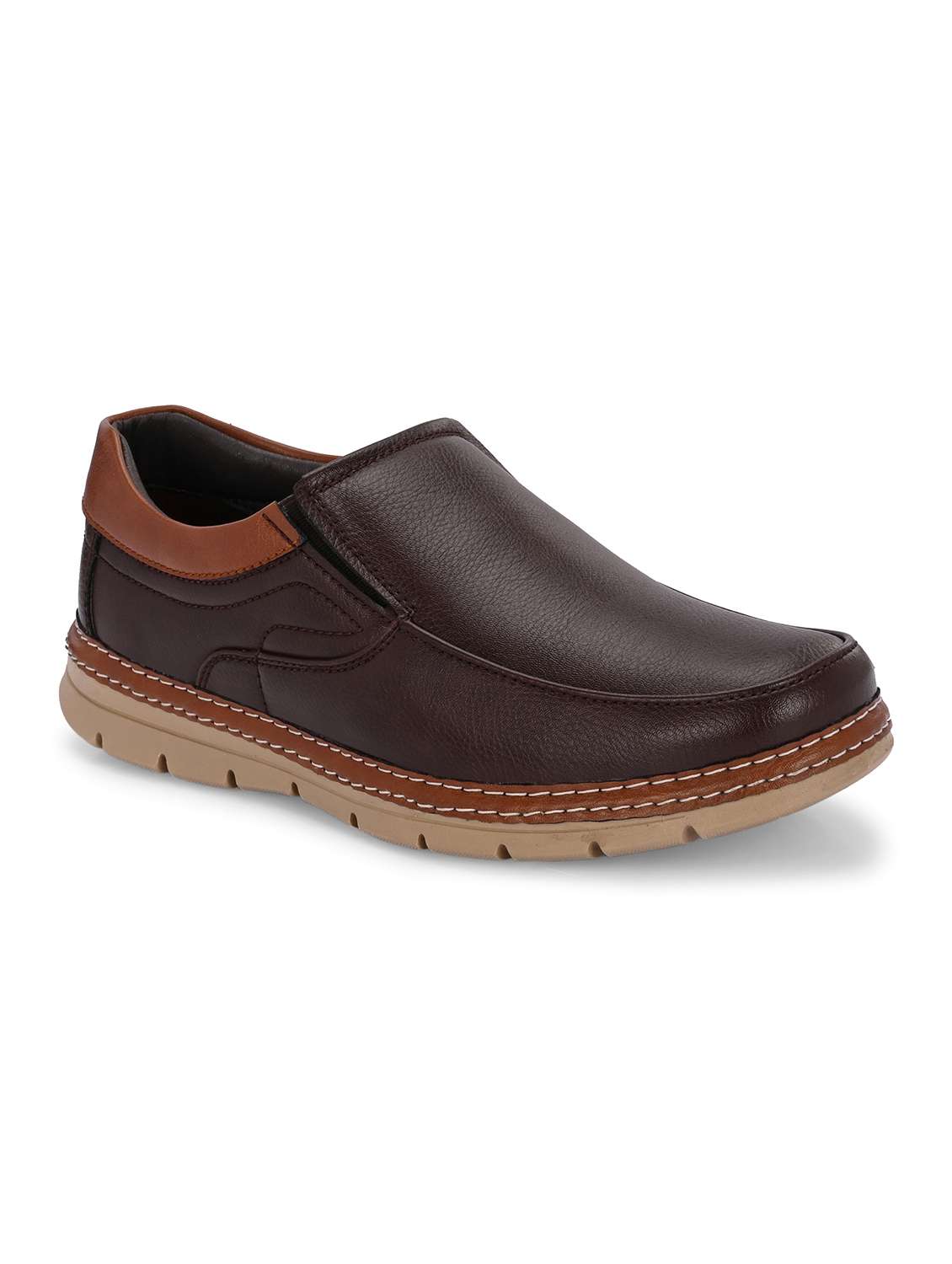 brown slip on casual shoes - 21080376 - Zoom Image - 0