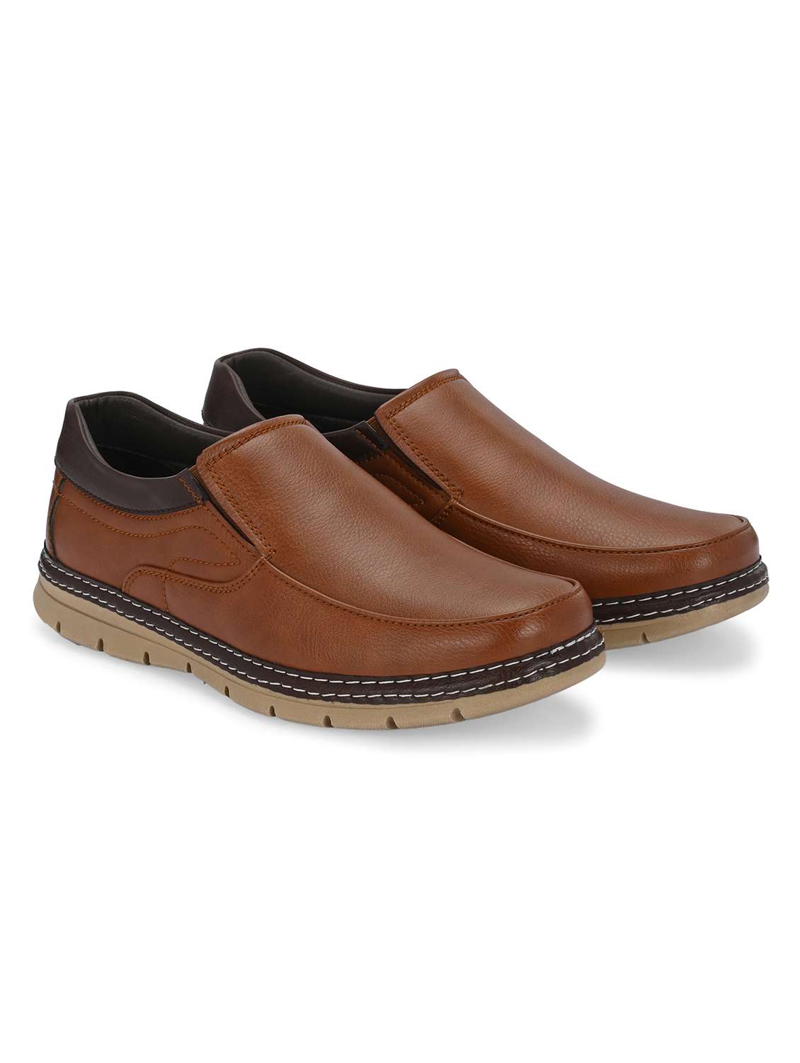 brown slip on casual shoes - 21080377 -  Standard Image - 1