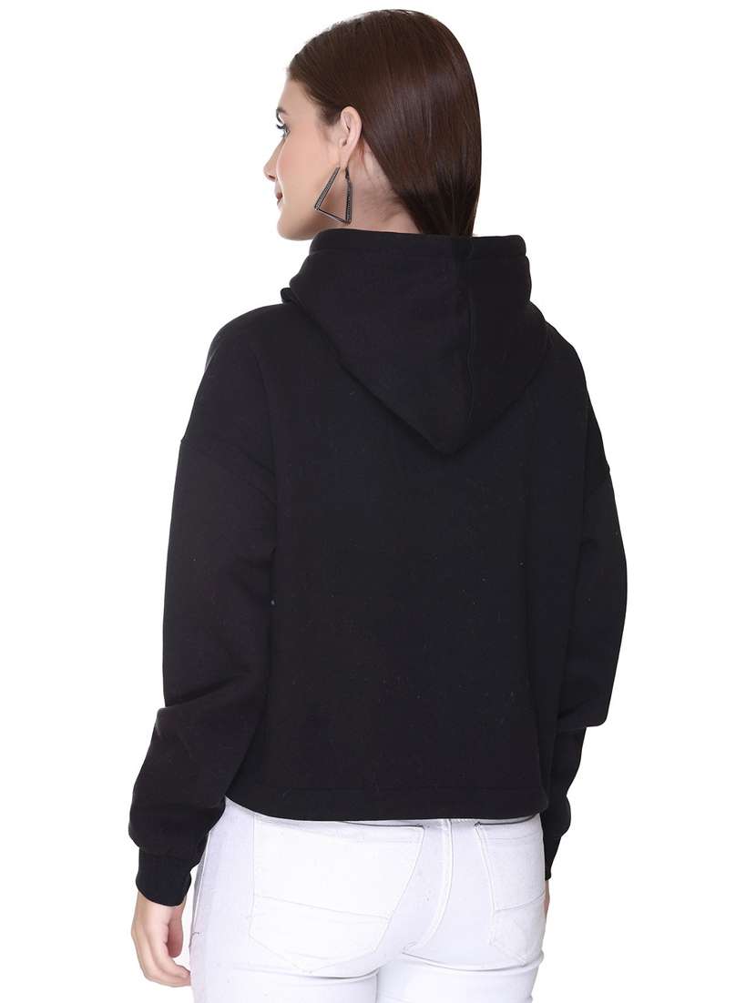 black cotton blend plain sweatshirt - 21081566 - Standard Image - 1