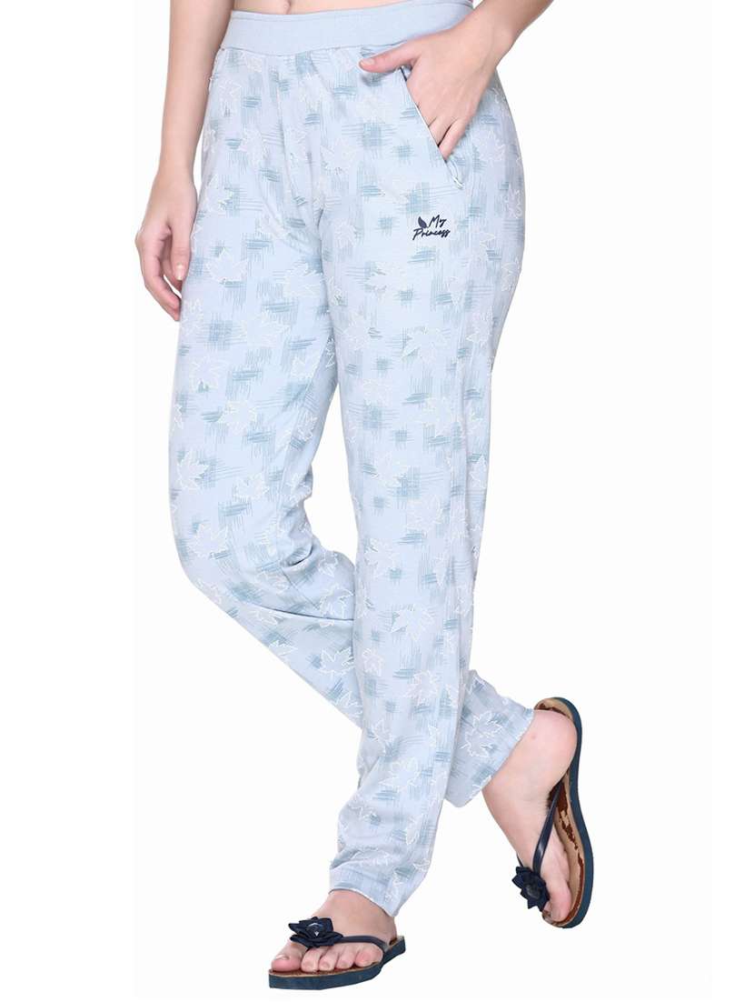 women purist blue printed track pant - 21081626 - Standard Image - 1