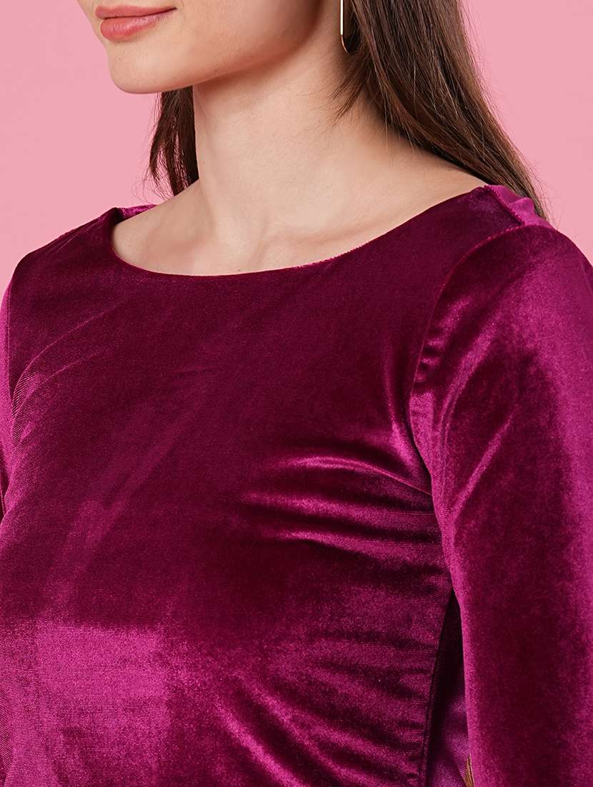 burgundy polyester bodycon dress - 21081713 -  Standard Image - 4