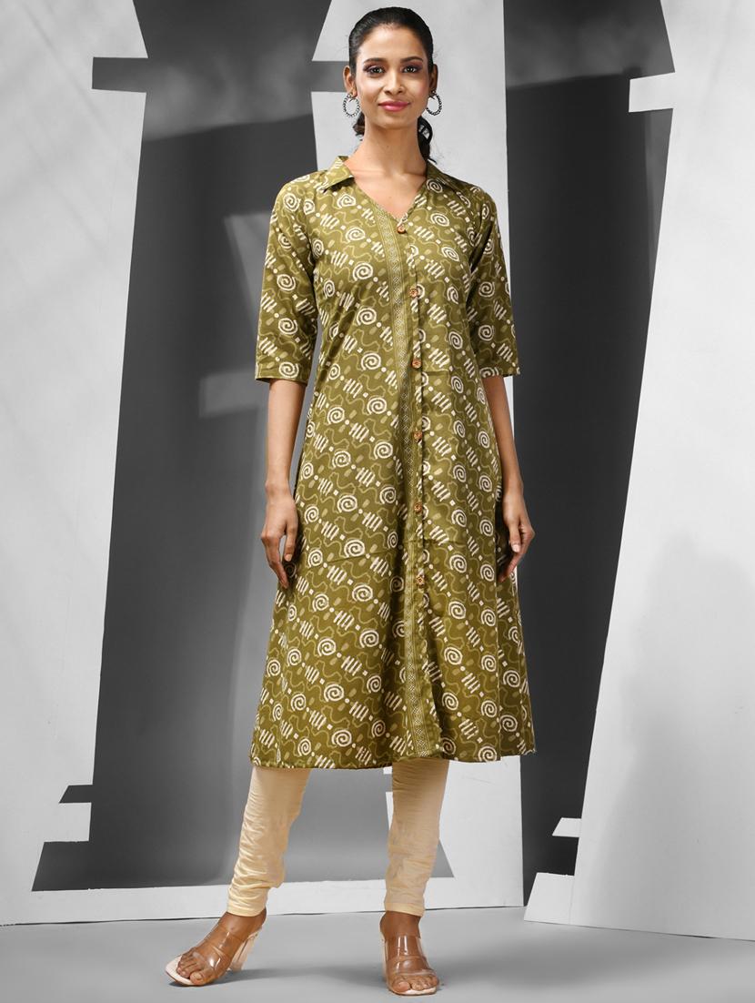 women printed cotton a-line kurta - 21081786 -  Zoom Image - 0