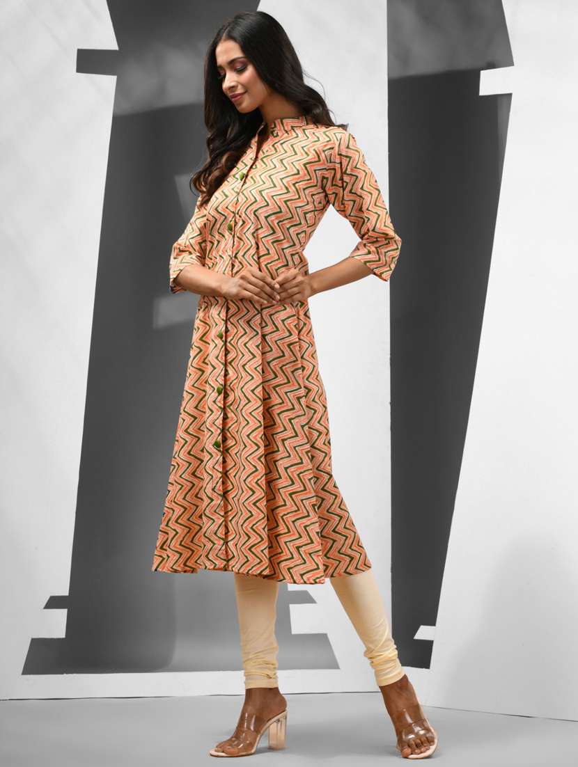 women printed cotton a-line kurta - 21081795 - Standard Image - 1