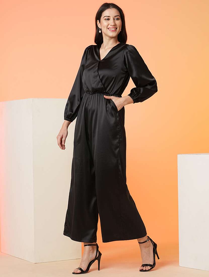 women solid color full leg jumpsuit - 21081830 - Standard Image - 1