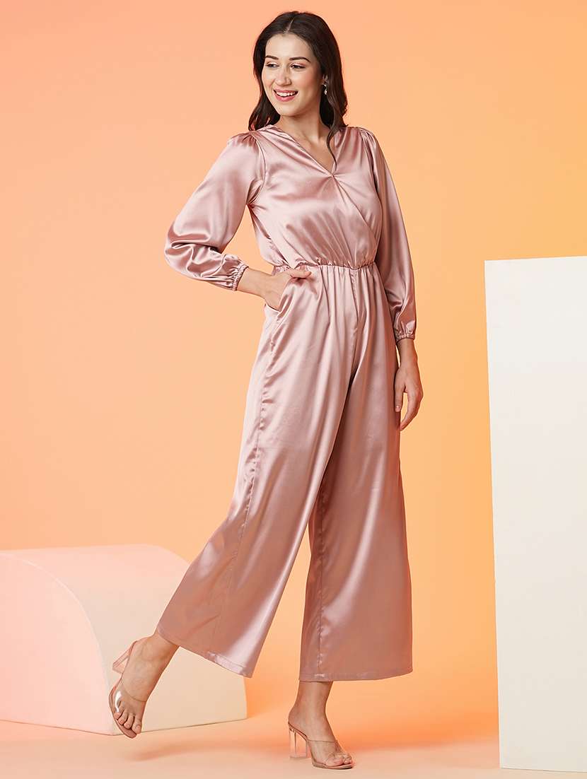 women solid color full leg jumpsuit - 21081832 -  Standard Image - 1