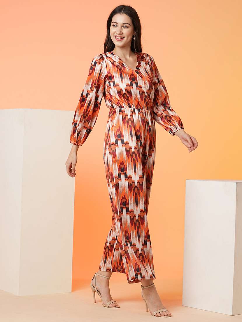 women abstract printed full leg jumpsuit - 21081836 -  Standard Image - 1