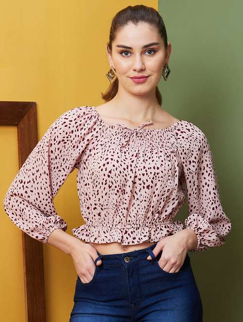 women boat neck blouson top - 21081839 -  Standard Image - 0